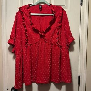 SHEIN curve 3/4 sleeve V neck top